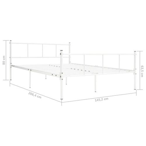 Sengestel 140x200 cm metal hvid