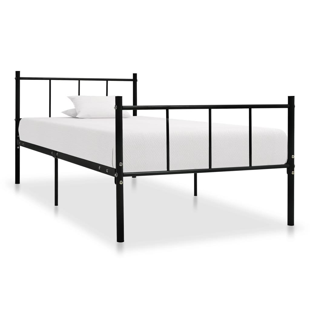 Sengestel 90x200 cm metal sort