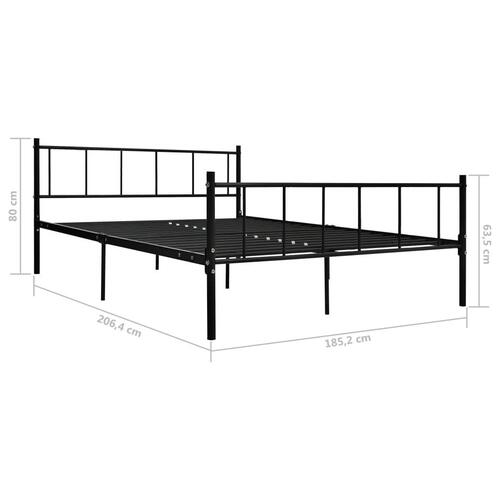 Sengestel 180x200 cm metal sort