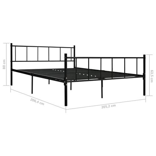 Sengestel 200x200 cm metal sort