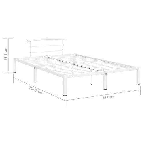 Sengestel 140x200 cm metal hvid