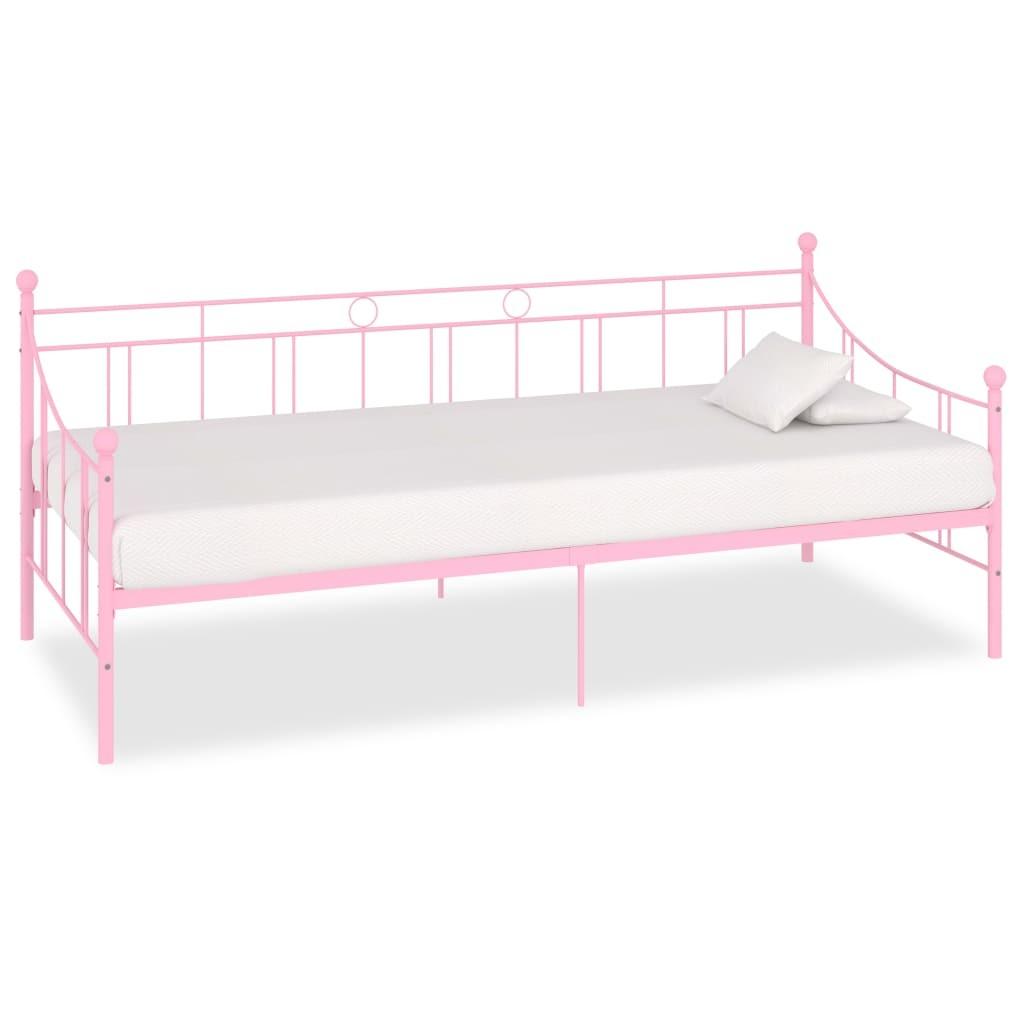 Stel til daybed 90x200 cm metal pink