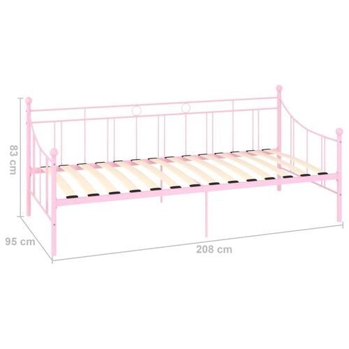 Stel til daybed 90x200 cm metal pink