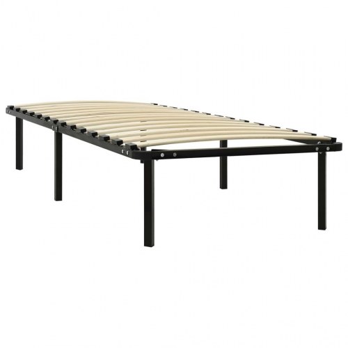 Sengestel med lamelbund 90x200 cm - metal, sort
