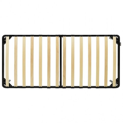 Sengestel med lamelbund 90x200 cm - metal, sort