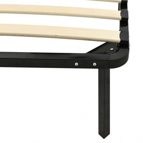 Sengestel med lamelbund 90x200 cm - metal, sort