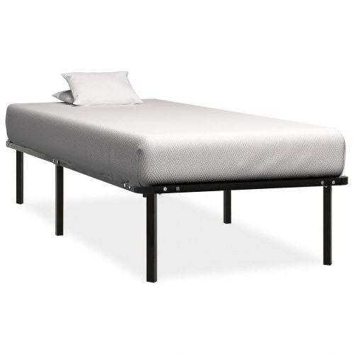 Sengestel med lamelbund 100x200 cm - metal, sort