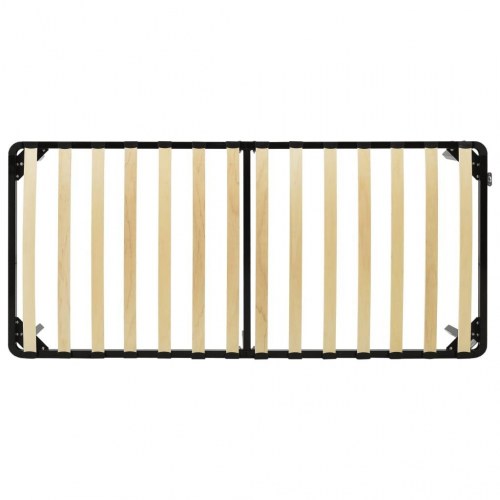 Sengestel med lamelbund 100x200 cm - metal, sort