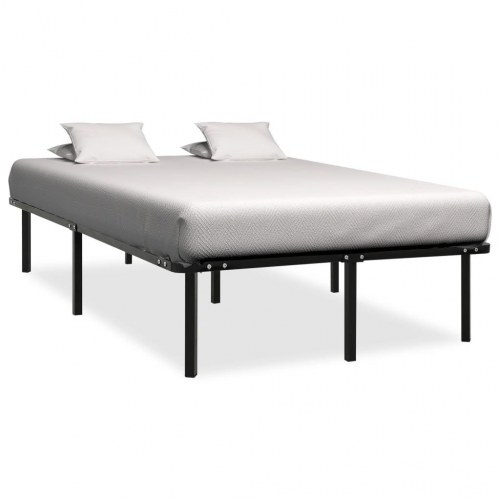 Sengestel med lamelbund 140 x 200 cm - metal, sort