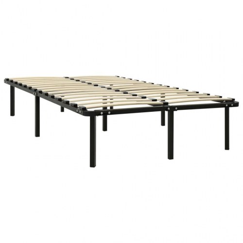 Sengestel med lamelbund 140 x 200 cm - metal, sort