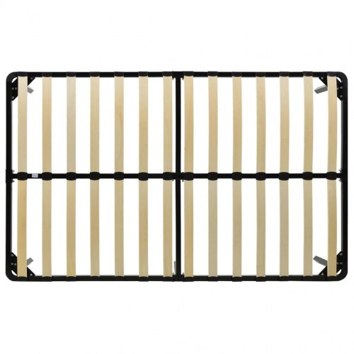 Sengestel med lamelbund 140 x 200 cm - metal, sort