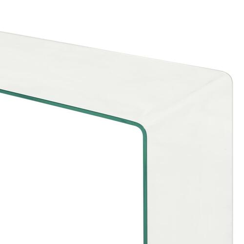 Sofabordssæt i 2 dele 90 x 30 x 20/110 x 30 x 40 cm hærdet glas