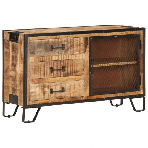 Skænk i massivt ru mangotræ - 100 × 31 × 60 cm, industrielt design