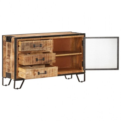 Skænk i massivt ru mangotræ - 100 × 31 × 60 cm, industrielt design