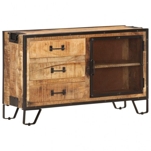 Skænk i massivt ru mangotræ - 100 × 31 × 60 cm, industrielt design