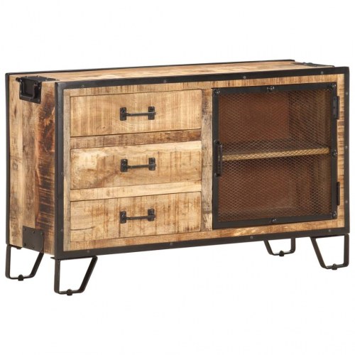 Skænk i massivt ru mangotræ - 100 × 31 × 60 cm, industrielt design