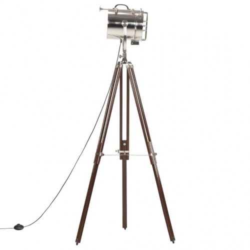 Gulvlampe med trefod i massivt mangotræ - højdejusterbar 120-180 cm, retro spotlampe