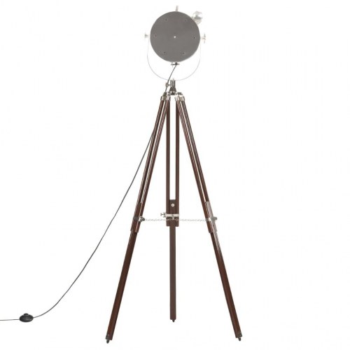 Gulvlampe med trefod i massivt mangotræ - højdejusterbar 120-180 cm, retro spotlampe