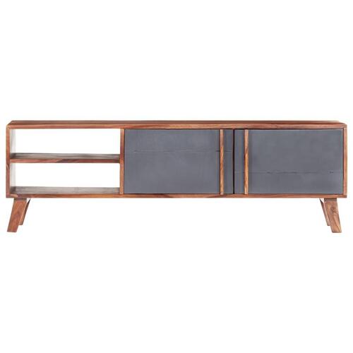 Tv-bord 140x30x45 cm massivt træ grå