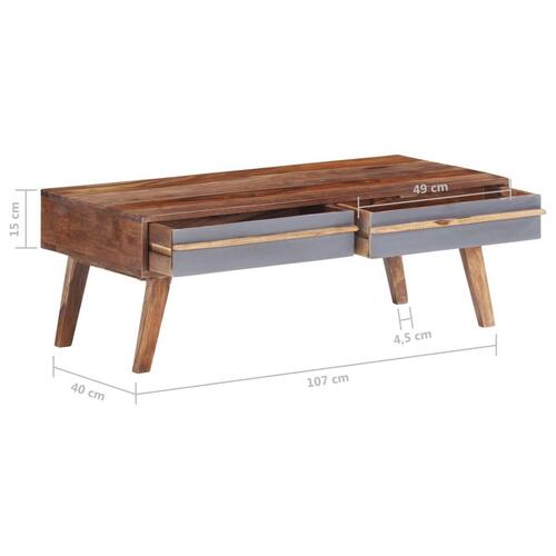 Sofabord 110x50x40 cm massivt sheeshamtræ