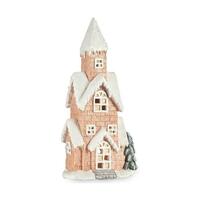 Dekorativ figur Hus Jul LED Lys Musik Pink Hvid Grøn Beige Magnesium 25 x 52 x 15 cm