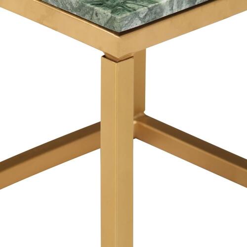 Sofabord 40x40x35 cm ægte sten med marmortekstur grøn