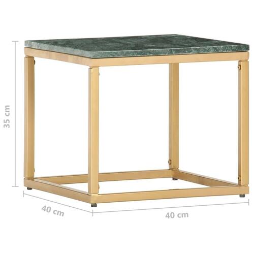 Sofabord 40x40x35 cm ægte sten med marmortekstur grøn