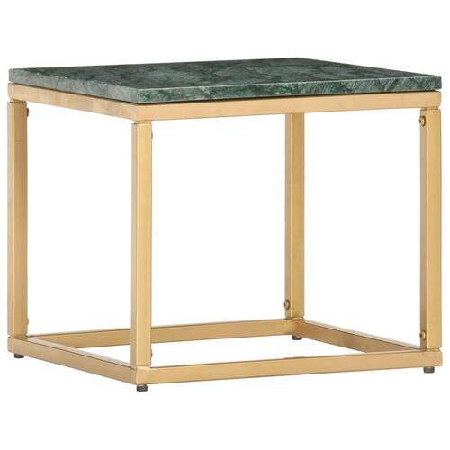 Sofabord 40x40x35 cm ægte sten med marmortekstur grøn