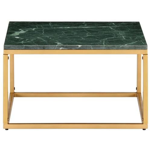 Sofabord 60x60x35 cm ægte sten med marmortekstur grøn