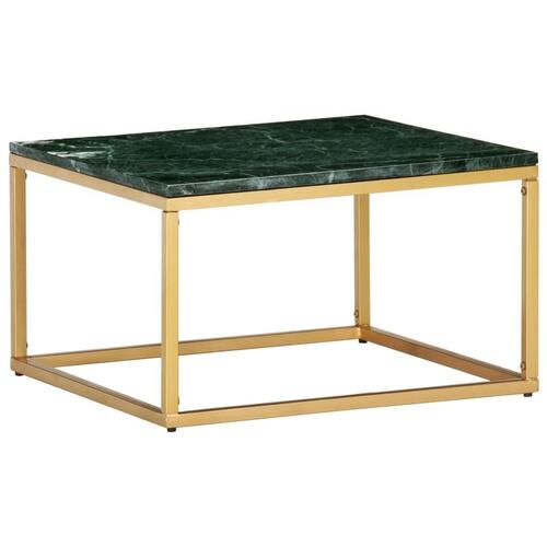 Sofabord 60x60x35 cm ægte sten med marmortekstur grøn
