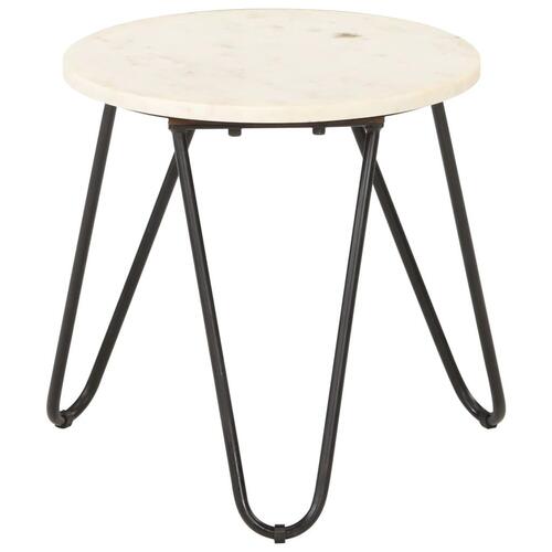 Sofabord 40x40x40 cm ægte sten med marmortekstur hvid