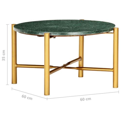 Sofabord 60x60x35 cm ægte sten med marmortekstur grøn