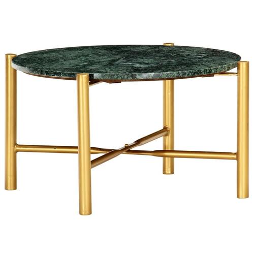 Sofabord 60x60x35 cm ægte sten med marmortekstur grøn