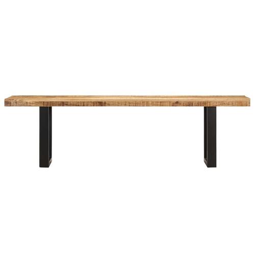 Bænk 160 cm massivt ru mangotræ og stål