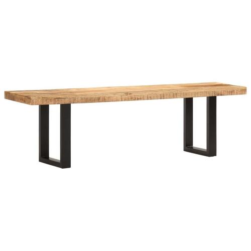 Bænk 160 cm massivt ru mangotræ og stål