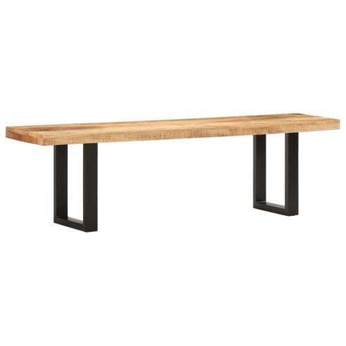 Bænk 160 cm massivt ru mangotræ og stål
