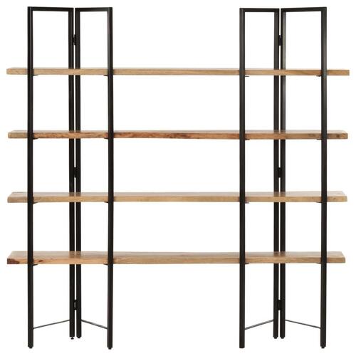 Bogreol med 4 hylder 160x35x160 cm massivt mangotræ