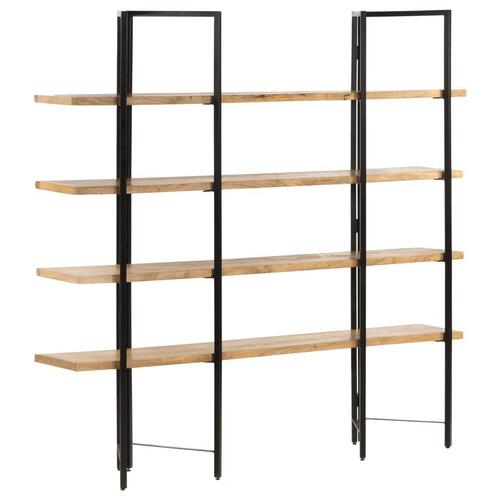 Bogreol med 4 hylder 160x35x160 cm massivt mangotræ