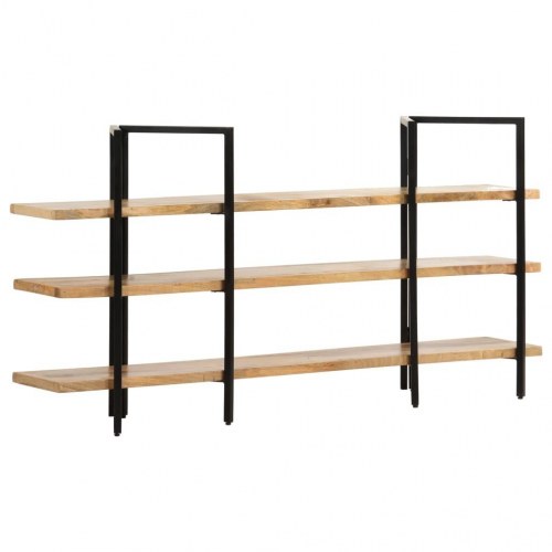 Bogreol m. 3 hylder 160x31x80 cm massivt mangotræ