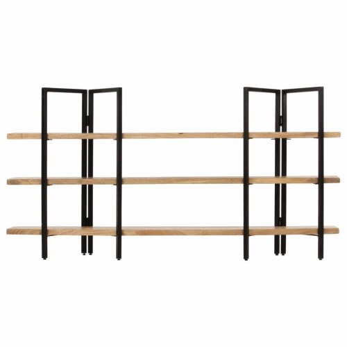 Bogreol m. 3 hylder 160x31x80 cm massivt mangotræ
