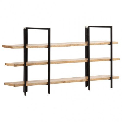 Bogreol m. 3 hylder 160x31x80 cm massivt mangotræ