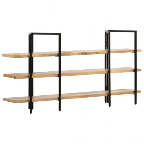 Bogreol m. 3 hylder 160x31x80 cm massivt mangotræ