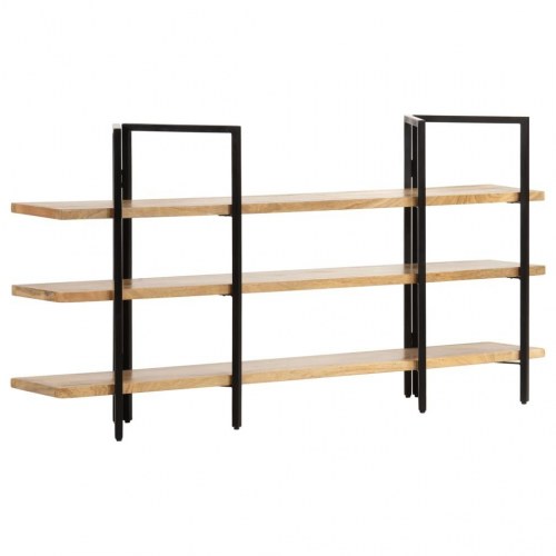 Bogreol m. 3 hylder 160x31x80 cm massivt mangotræ