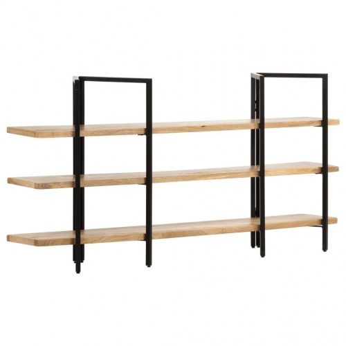 Bogreol m. 3 hylder 160x31x80 cm massivt mangotræ