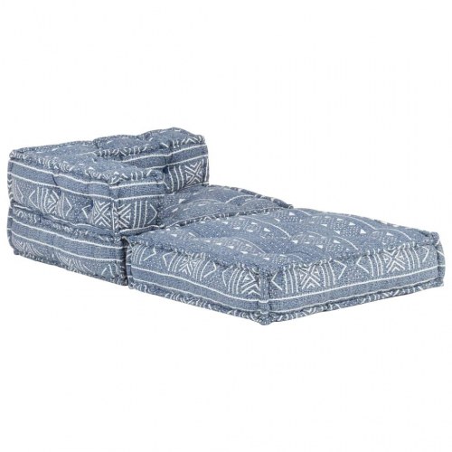 Modulær puf stof indigoblå