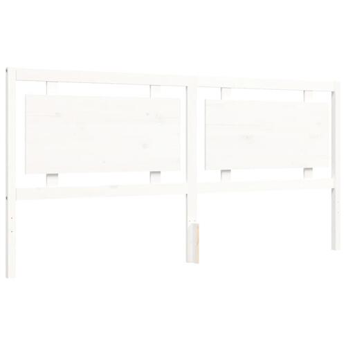 Sengeramme uden madras 200x200 cm massivt fyrretræ hvid
