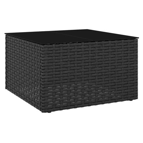 Loungesæt til haven 2 dele med hynder polyrattan sort