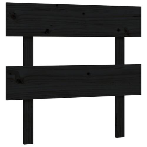 Sengeramme med sengegavl Small Single massivt træ sort