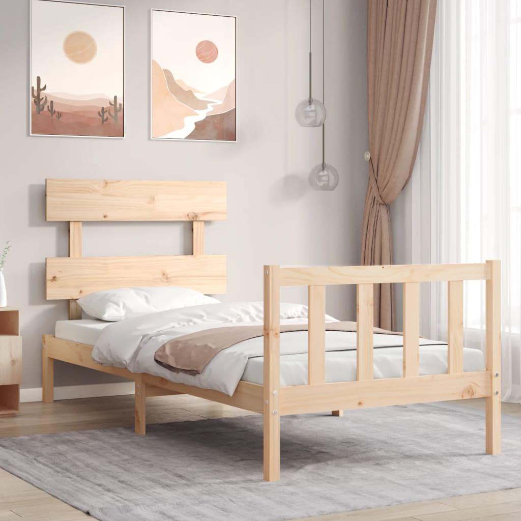 Sengeramme uden madras 90x200 cm massivt fyrretræ