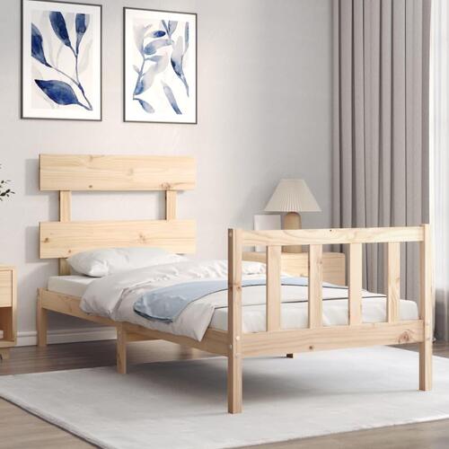 Sengeramme uden madras 90x200 cm massivt fyrretræ